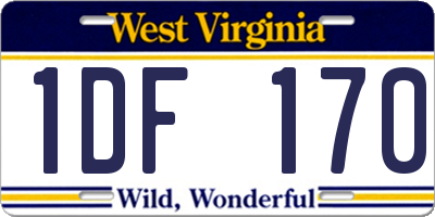 WV license plate 1DF170