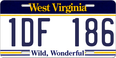 WV license plate 1DF186