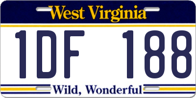 WV license plate 1DF188