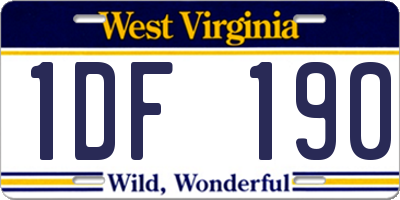 WV license plate 1DF190