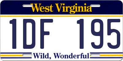 WV license plate 1DF195