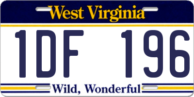 WV license plate 1DF196