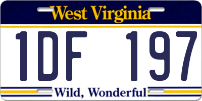 WV license plate 1DF197