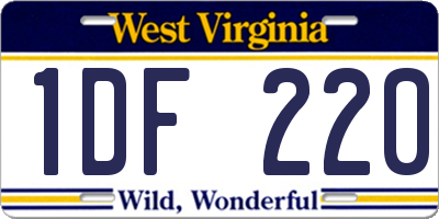 WV license plate 1DF220