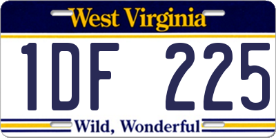 WV license plate 1DF225