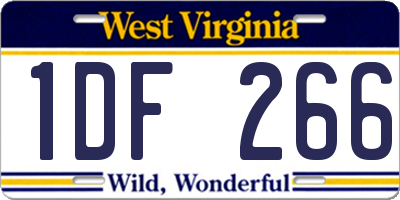 WV license plate 1DF266