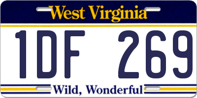 WV license plate 1DF269