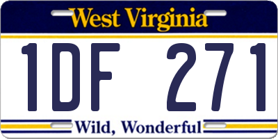 WV license plate 1DF271
