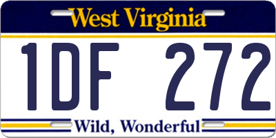 WV license plate 1DF272