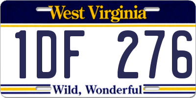 WV license plate 1DF276
