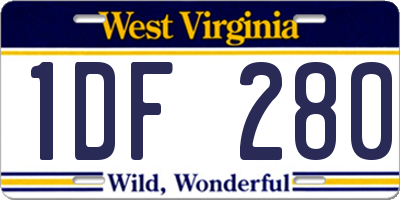 WV license plate 1DF280
