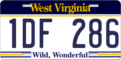 WV license plate 1DF286