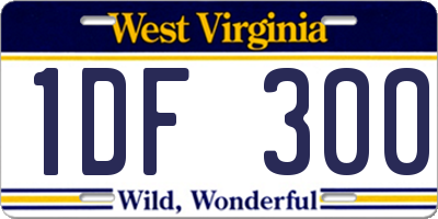 WV license plate 1DF300