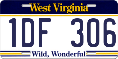 WV license plate 1DF306