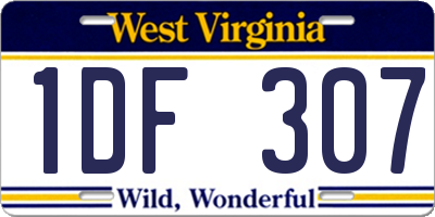 WV license plate 1DF307