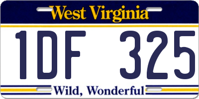 WV license plate 1DF325