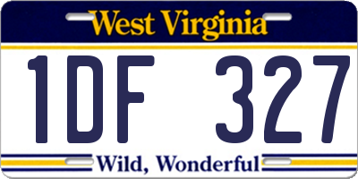 WV license plate 1DF327