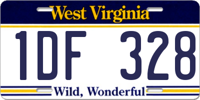 WV license plate 1DF328