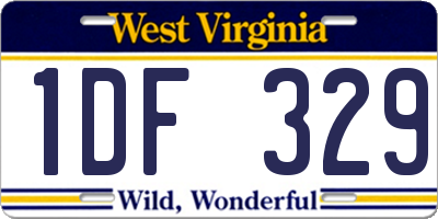 WV license plate 1DF329