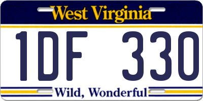 WV license plate 1DF330
