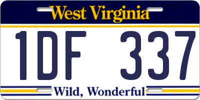 WV license plate 1DF337