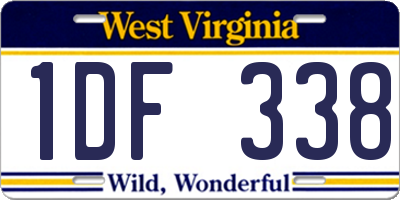 WV license plate 1DF338