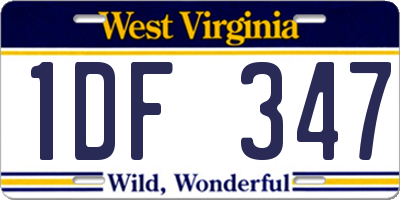 WV license plate 1DF347