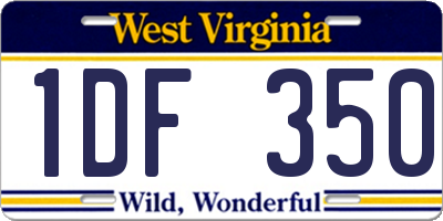 WV license plate 1DF350