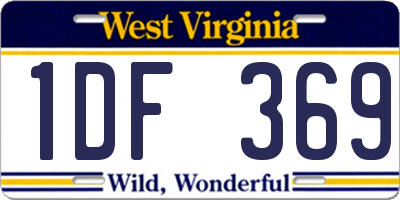 WV license plate 1DF369