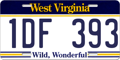 WV license plate 1DF393