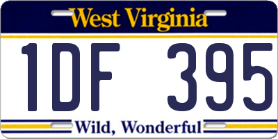 WV license plate 1DF395