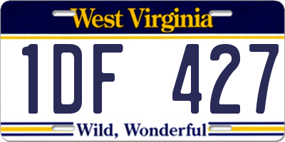 WV license plate 1DF427