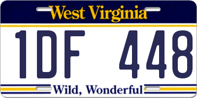 WV license plate 1DF448