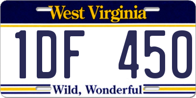 WV license plate 1DF450