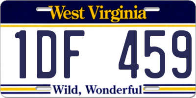 WV license plate 1DF459