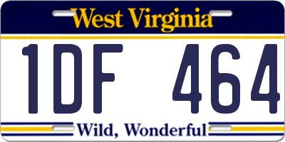 WV license plate 1DF464