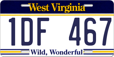 WV license plate 1DF467