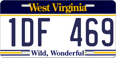 WV license plate 1DF469