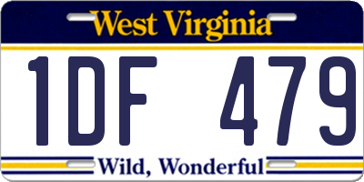 WV license plate 1DF479