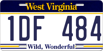 WV license plate 1DF484