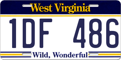 WV license plate 1DF486