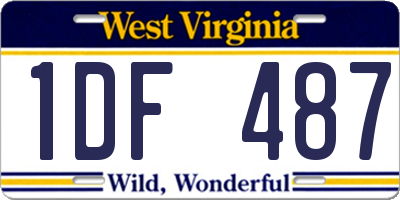 WV license plate 1DF487