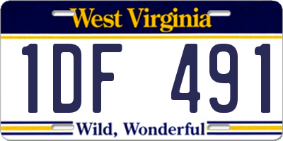 WV license plate 1DF491