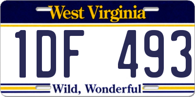 WV license plate 1DF493
