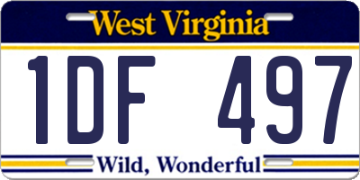 WV license plate 1DF497