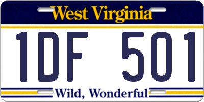 WV license plate 1DF501