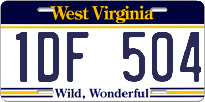 WV license plate 1DF504