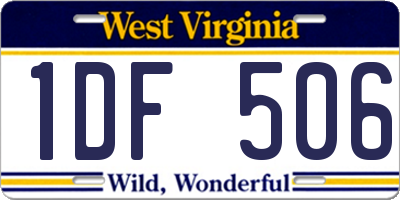 WV license plate 1DF506