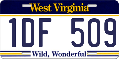 WV license plate 1DF509