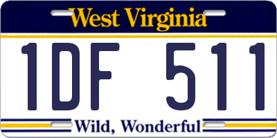 WV license plate 1DF511